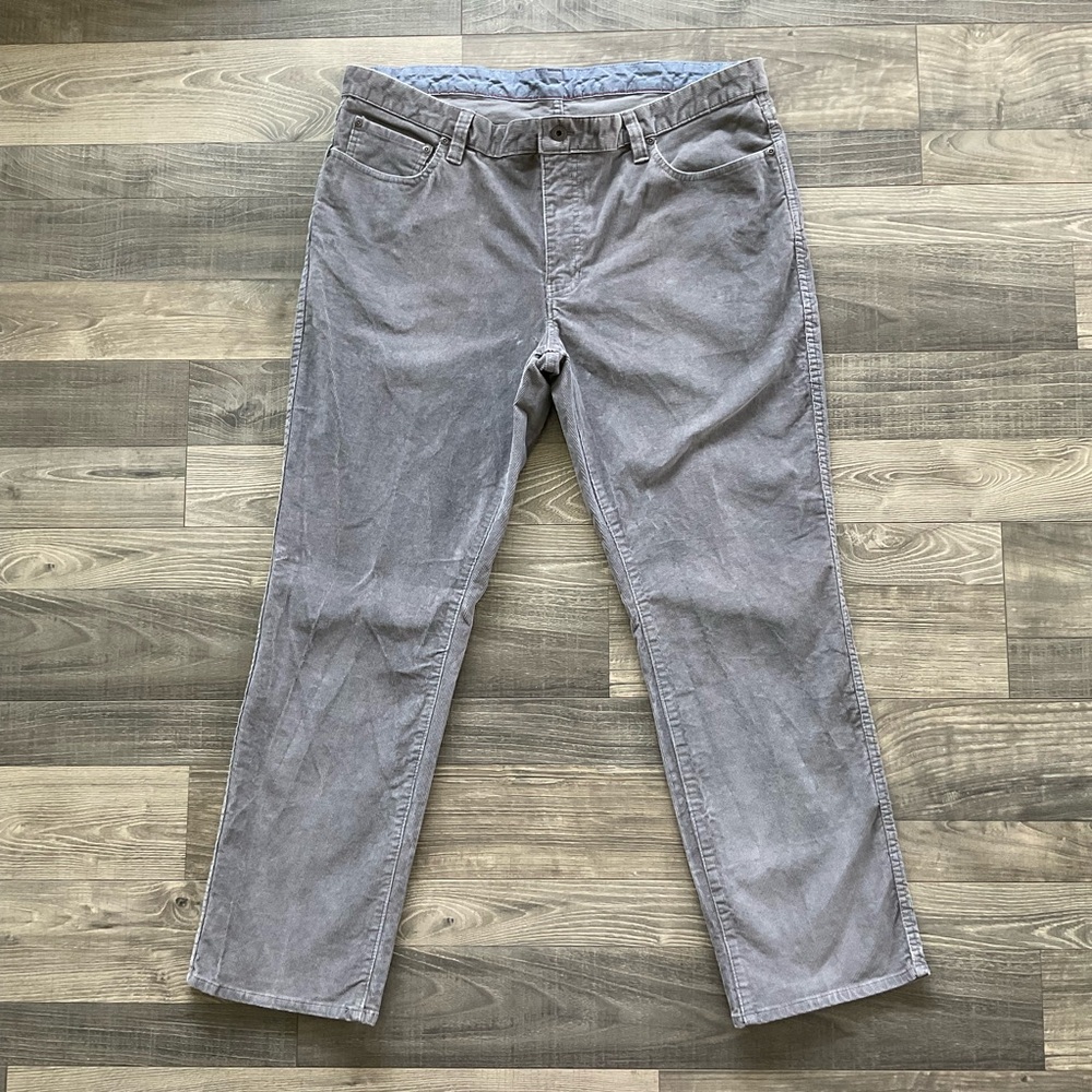 40x30 LL Bean Corduroy Pants Men’s Grey Standard Fit Stretch 5 Pocket 502837